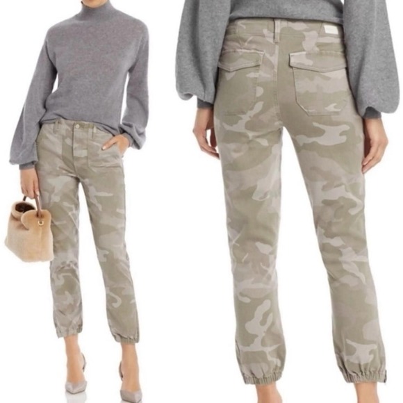 PAIGE Pants - PAIGE‎ Mayslie Camo Jogger Pants Green Tan Utility Slim Fit Size 28